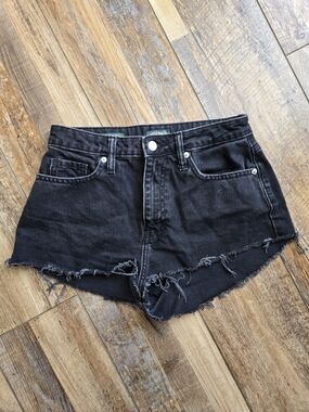 Wild Fable Highest Rise Mom Shorts - Distressed Black Denim - Size 2 / 26R